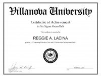 Villanova University SixSigma GB Certificate_ Feb 2011